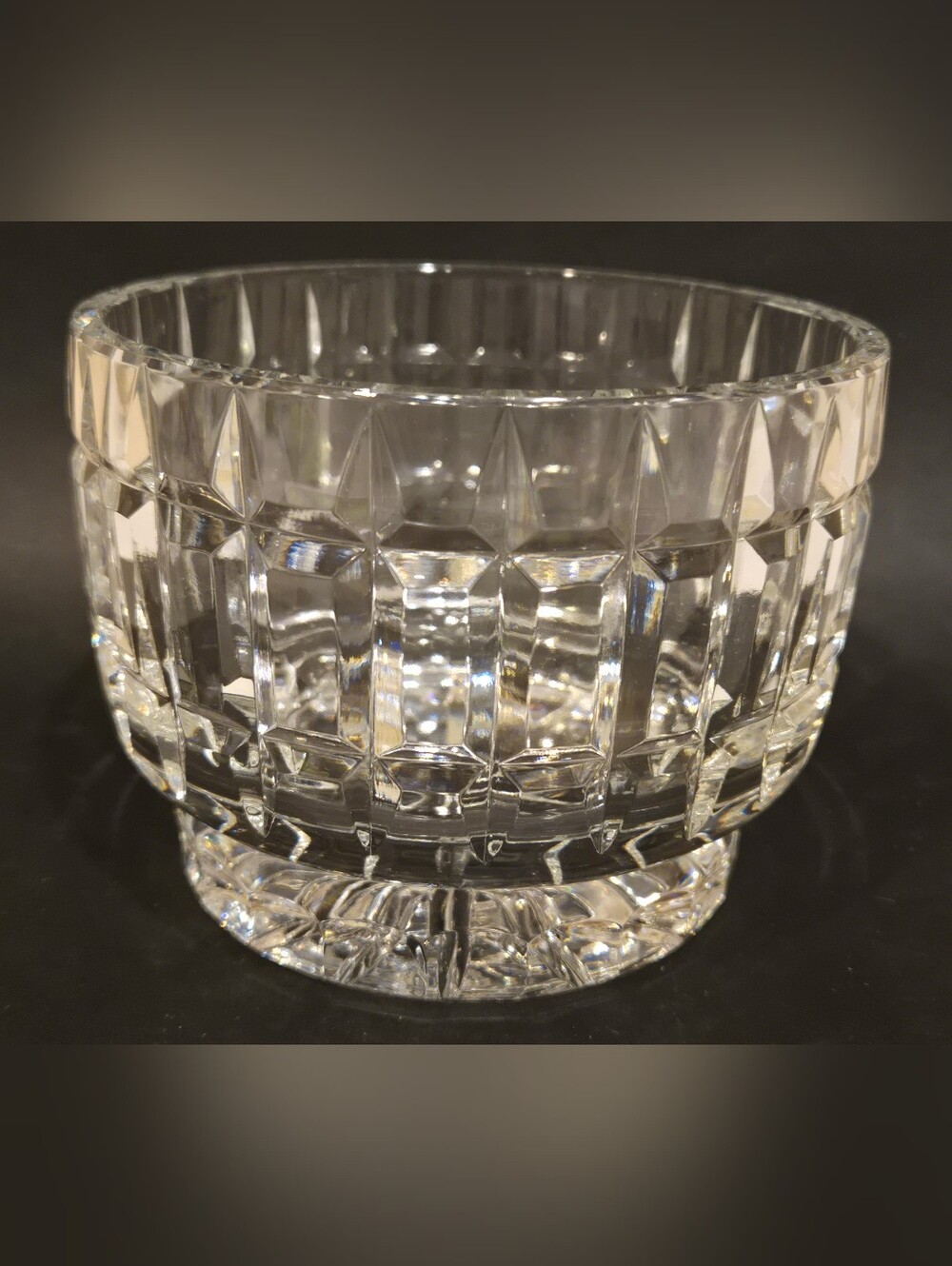 Vintage Signed Dresden Clear Cut Crystal Serving Bowl - Home Dining